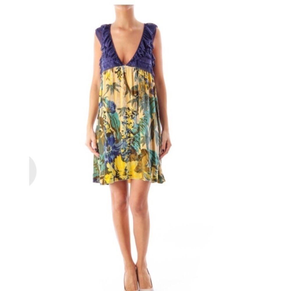 Free People Mesh and Velvet Burnout Dress